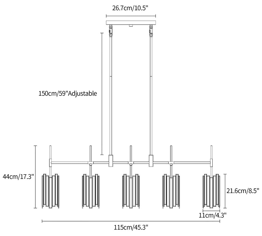Hemaaolay Kronleuchter aus farbigem Glas