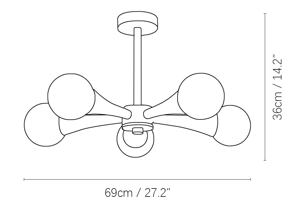Lampadario Hedra in travertino