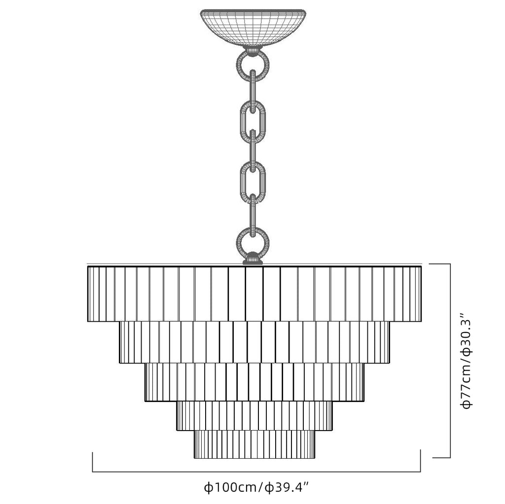 lampadario a più livelli in marmo