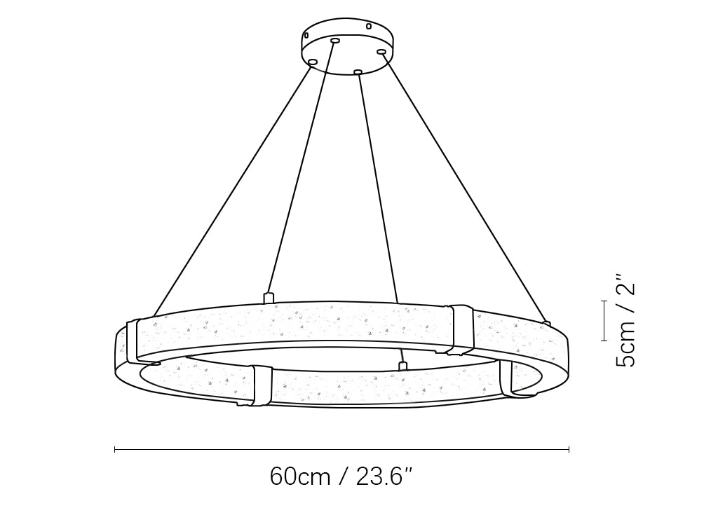 Lampadario rotondo in travertino Dainolite