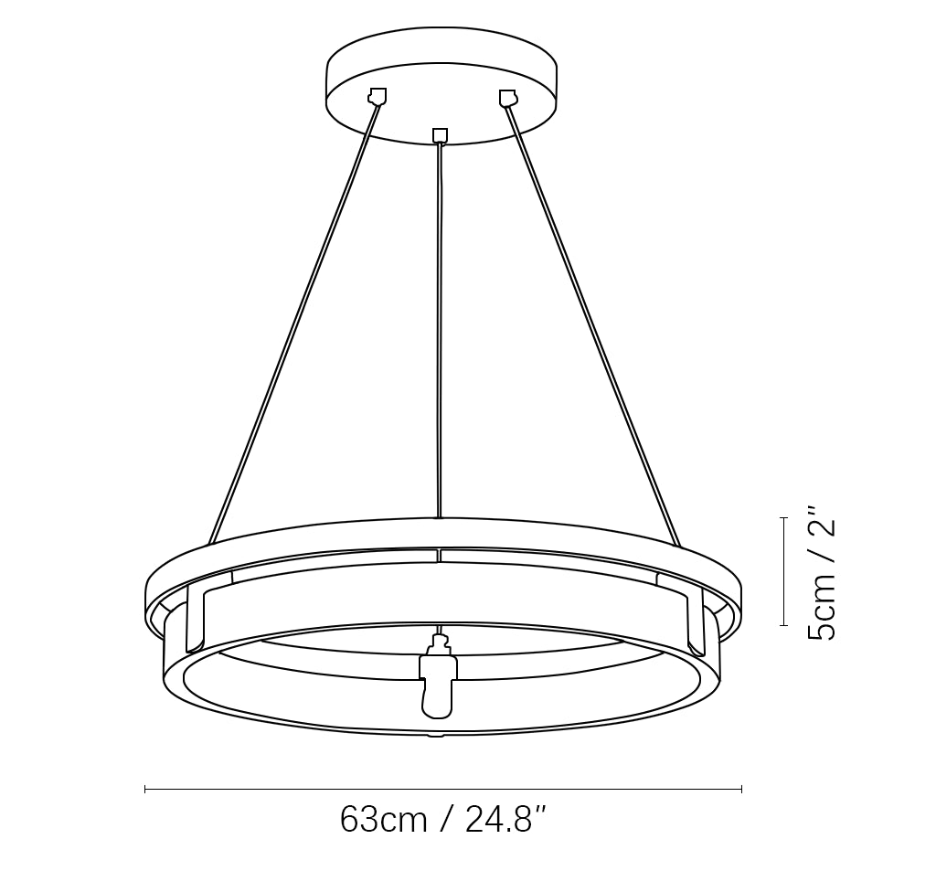 Lampadario in travertino a forma di orbita rotonda